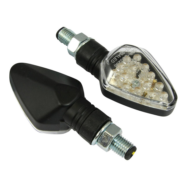 Bike It Bike it short stem led diamond indicators with black body and clear lens